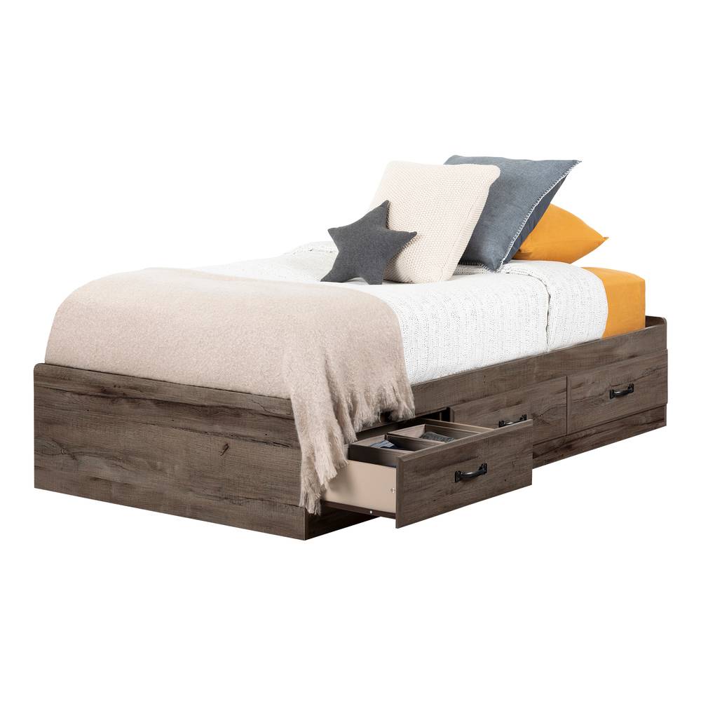 south shore ulysses mates platform storage bed with 3 drawers