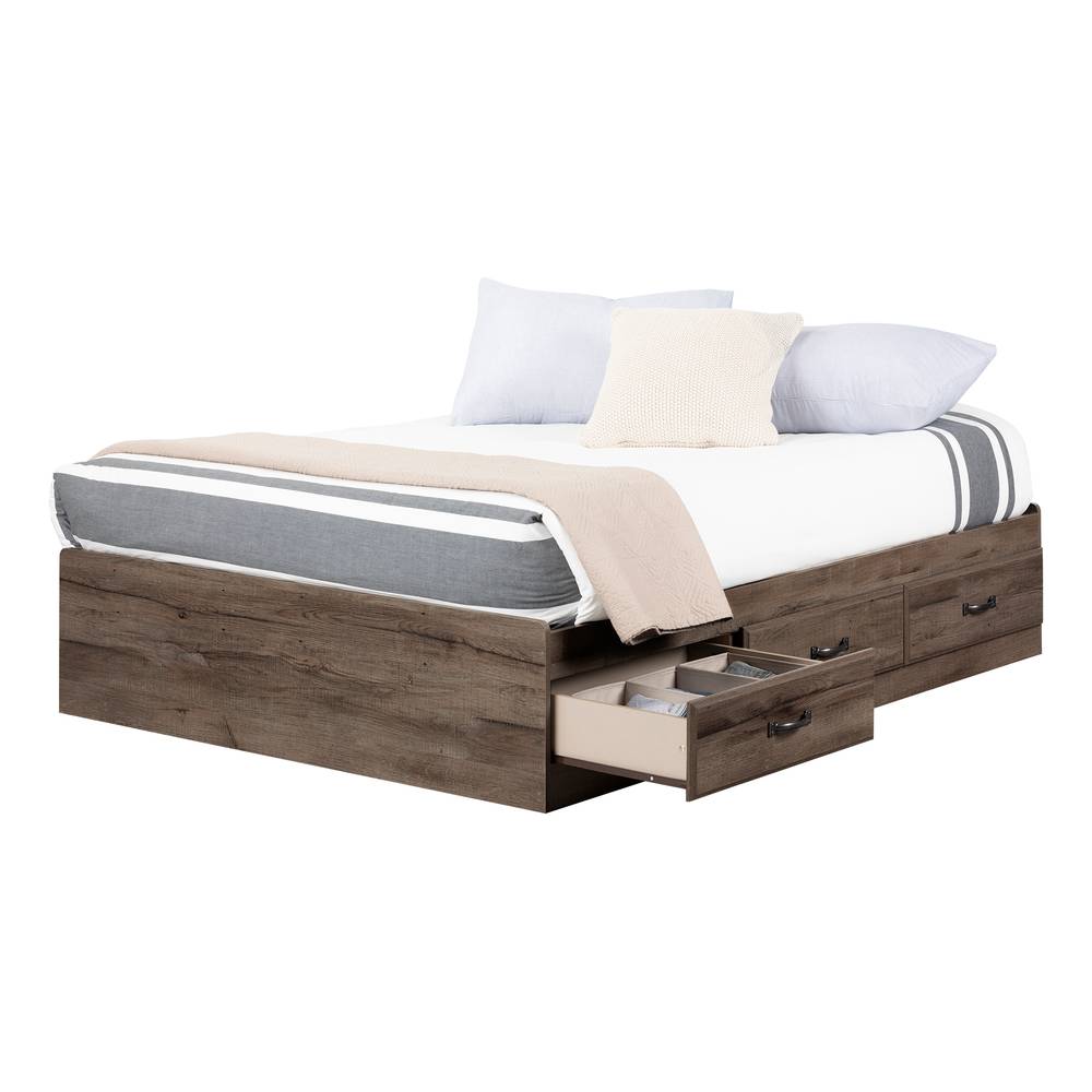 south shore ulysses mates platform storage bed with 3 drawers