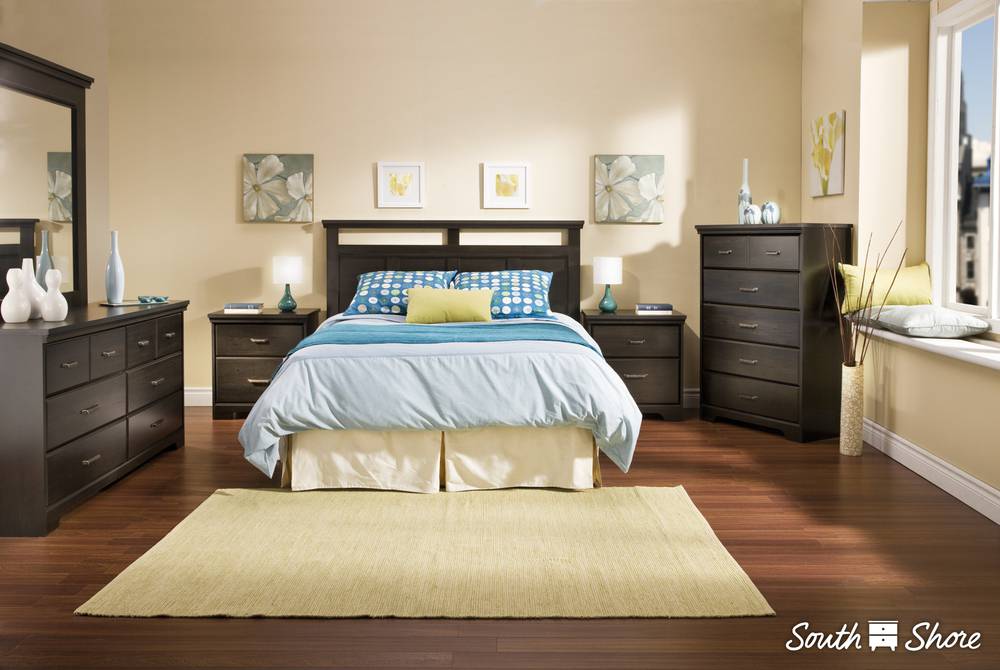 South Shore Versa Double Dresser in Black Ebony